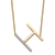 14k Yellow Gold and Rhodium Over 14k Yellow Gold Sideways Diamond
Initial H Pendant 18 Inch Necklace