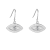 White Topaz Rhodium Over Sterling Silver Evil Eye Earrings