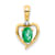 10k Yellow Gold and Rhodium Over 10k Yellow Gold 0.42 ctw Emerald
Birthstone and Diamond Pendant