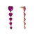 Off Park® Collection, Fushia Pink Graduating Heart Crystal Earring.