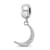 Rhodium Over Sterling Silver LogoArt Gamma Phi Beta Crescent Moon Bead