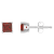 4mm Princess Cut Garnet 14k White Gold Stud Earrings