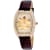 Christian Van Sant Women's Lotus Rose Dial, Brown Leather Strap Watch
