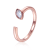 Aquamarine 14K Rose Gold Over Sterling Silver Marquise Solitaire Open
Design Ring, 0.25ct
