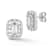 Rachel Zoe Baguette CZ Cluster Stud Earrings in Rhodium Over Sterling Silver