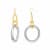 14K Yellow Gold Over Sterling Silver Acrylic Dangle Link Earrings in Blackberry
