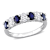 Blue Sapphire and Diamond 14K White Gold Semi Eternity Ring 1.34ctw