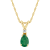 6x4mm Pear Shape Emerald with Diamond Accent 14k Yellow Gold Pendant
With Chain