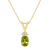 7x5mm Oval Peridot with Diamond Accents 14k Yellow Gold Pendant With Chain