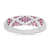 Pink And White Cubic Zirconia Rhodium Over Sterling Silver Ring 0.79ctw