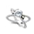 White Topaz X-Design Ring In Sterling Silver And 18K Gold