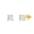 White Cubic Zirconia 14k Yellow Gold Studs With Velvet Gift Box 0.50ctw