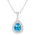 8x5mm Pear Shape Swiss Blue Topaz and White Topaz Rhodium Over Sterling
Silver Halo Pendant w/Chain