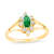 0.35ctw Emerald and Diamond Ring in 14k Yellow Gold