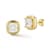 Rachel Zoe Puffed Square CZ Stud Earrings in 14K Gold Over Sterling Silver