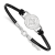 Rhodium Over Sterling Silver NHL LogoArt Winnipeg Jets Leather Bracelet