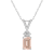 7x5mm Emerald Cut Morganite with Diamond Accents 14k White Gold Pendant
With Chain