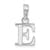 Sterling Silver Polished Block Initial -E- Pendant