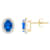 7x5mm Oval Created Sapphire And Created White Sapphire 10k Yellow Gold
Halo Stud Earrings