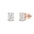 White Cubic Zirconia 14k Rose Gold Studs With Velvet Gift Box 2.00ctw