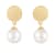 White Cultured Freshwater Pearl 14k Yellow Gold Earrings 8-8.5mm