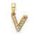 14K Yellow Gold Diamond Letter V Initial with Bail Pendant