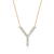 Lab-Grown Diamond Initial Y Necklace In 14K Gold Over Sterling Silver 0.50ctw