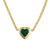 14K Yellow Gold Over Sterling Silver Lab Created Emerald Heart Curb
Chain Necklace .8ctw