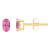5x3mm Oval Pink Topaz 14k Yellow Gold Stud Earrings