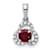 Rhodium Over 10k White Gold 0.38 cttw Lab Created Red Ruby July
Birthstone and Diamond Pendant
