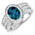 2.34ctw London Blue Topaz and Diamond 14K White Gold Halo Ring