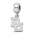 Sterling Silver Rhodium-plated LogoArt Baylor University Small Dangle Bead
