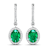 2.0ctw 14K White Gold  Zambian Green Emerald and White Diamond Halo Earrings
