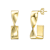 Twisted Semi-Hoop Earrings In 14K Gold Over Brass