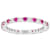 Ruby Color CZ Eternity Band Ring In Sterling Silver 1.76ctw