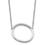 Rhodium Over 14k White Gold Sideways Diamond Initial O Pendant Cable
Link 18 Inch Necklace