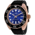 Oceanaut Men's Submersion Blue Dial, Rose Bezel, Black Rubber Strap Watch