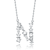 Initial N Mixed Cut CZ Pendant Necklace In Sterling Silver 18 Inch