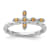 Rhodium Over Sterling Silver Stackable Expressions Cross Citrine Ring 0.08ctw