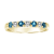 14K Yellow Gold London Blue Topaz and Diamond Wedding Band 0.55ctw