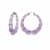 14K Yellow Gold Over Sterling Silver Bamboo Acrylic Hoops in Sheer Mauve