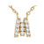 CZ Initial M Station Necklace In 18K Gold Over Sterling Silver 0.17ctw