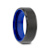 RIGEL Flat Beveled Edges Black Tungsten Ring with Brushed Center and
Vibrant Blue Ceramic Inside 8mm