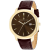 Christian Van Sant Men's Octavius Slim Brown Dial, Yellow Bezel, Brown
Leather Strap Watch