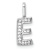 14K White Gold Diamond Letter E Initial Pendant
