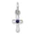 Rhodium Over Sterling Silver Child's September Blue Preciosca Crystal
Cross Pendant