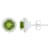 6mm Round Peridot 1/5 ctw Diamond Rhodium Over Sterling Silver Halo Stud Earrings