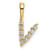 14K Yellow Gold Lab Grown Diamond Letter V Initial Pendant