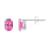 6x4mm Oval Pink Topaz Rhodium Over 10k White Gold Stud Earrings