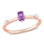 Amethyst and White Topaz 10K Rose Gold Stackable Ring 0.44ctw